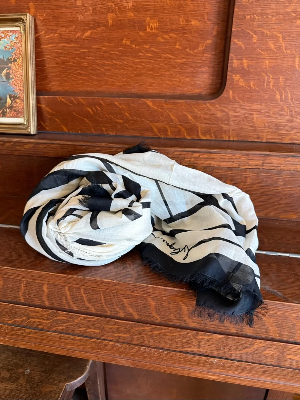 La Ligne 🖤 Mia Pareo Ivory/Black Cotton Silk